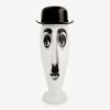 Vases<Fornasetti Vase Smilzo Charlot White/Black