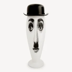 Vases<Fornasetti Vase Smilzo Charlot White/Black
