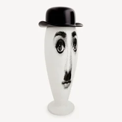 Vases<Fornasetti Vase Smilzo Charlot White/Black
