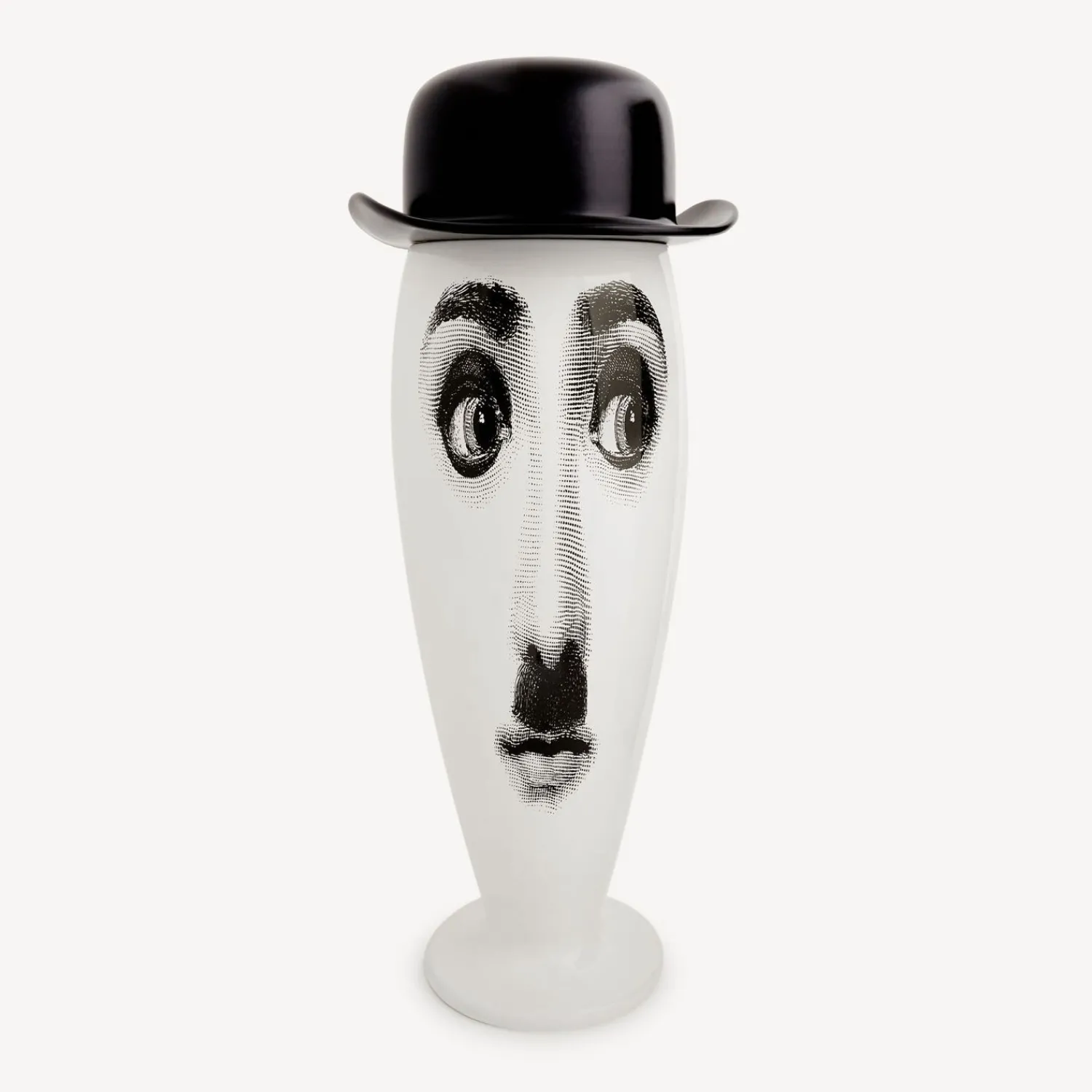 Vases<Fornasetti Vase Smilzo Charlot White/Black