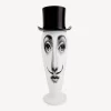 Vases<Fornasetti Vase Smilzo Moustache White/Black