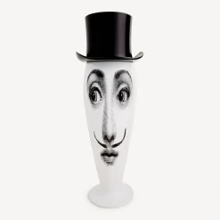 Vases<Fornasetti Vase Smilzo Moustache White/Black