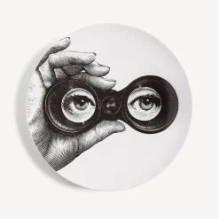 Surrealism<Fornasetti Wall Plate Tema E Variazioni N.371 White/Black