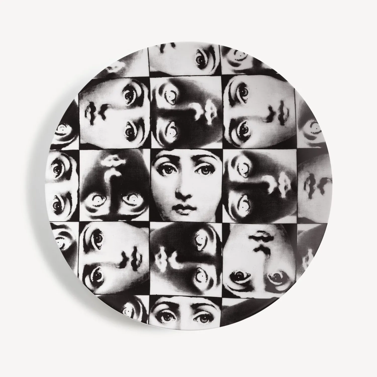 Repetition<Fornasetti Wall Plate Tema E Variazioni N.275 White/Black