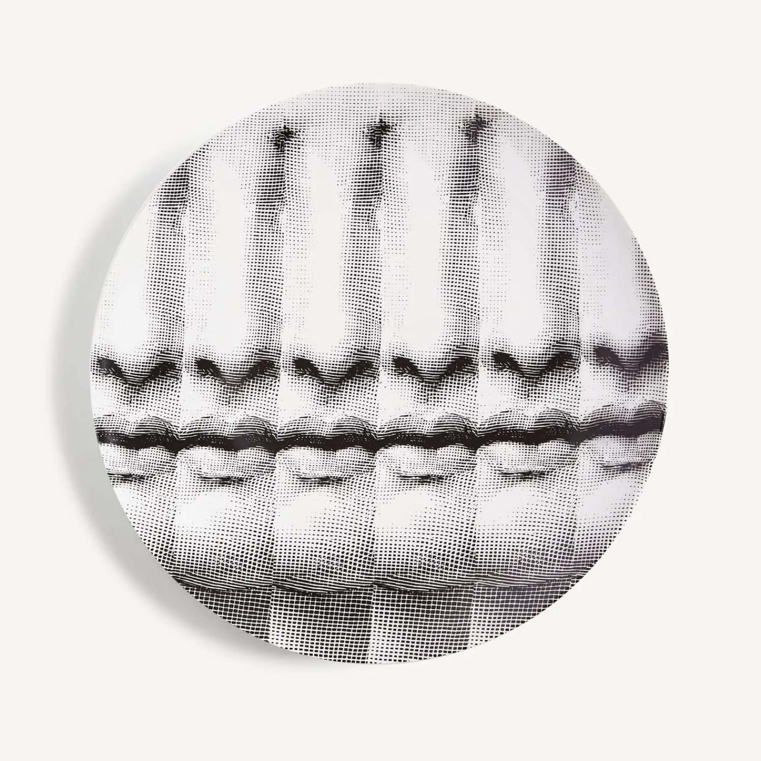 Repetition<Fornasetti Wall Plate Tema E Variazioni N.238 White/Black