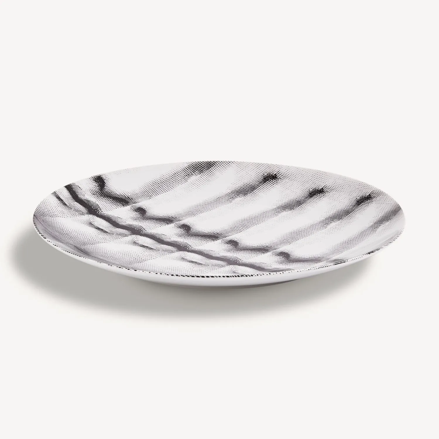 Repetition<Fornasetti Wall Plate Tema E Variazioni N.238 White/Black