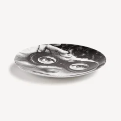 Occhi<Fornasetti Wall Plate Tema E Variazioni N.286 White/Black