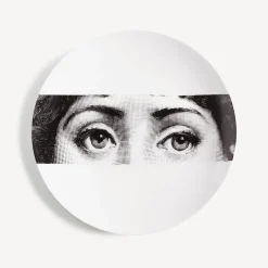 Occhi<Fornasetti Wall Plate Tema E Variazioni N.32 White/Black