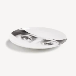 Occhi<Fornasetti Wall Plate Tema E Variazioni N.32 White/Black