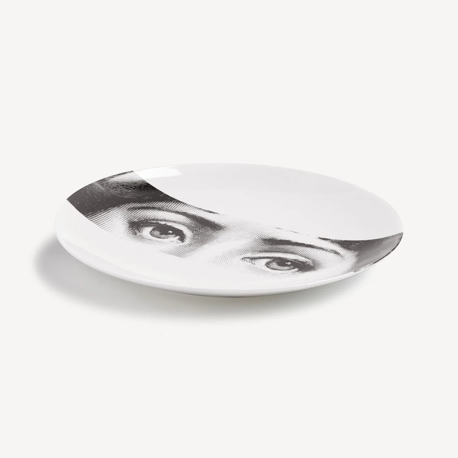 Occhi<Fornasetti Wall Plate Tema E Variazioni N.32 White/Black