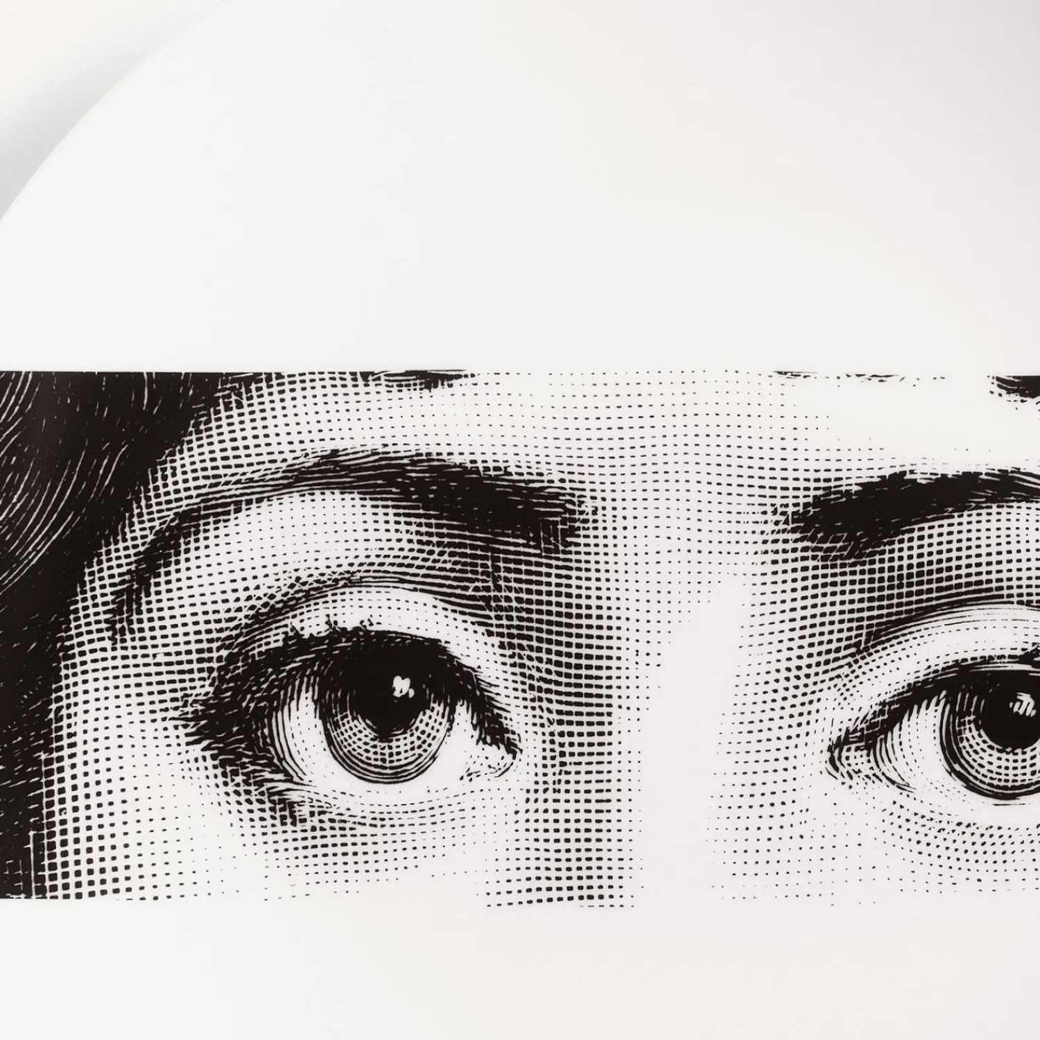 Occhi<Fornasetti Wall Plate Tema E Variazioni N.32 White/Black