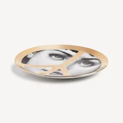 United For Peace<Fornasetti Wall Plate Tema E Variazioni N.404 United For Peace White/Black/Gold