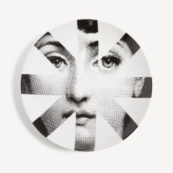 Fragment<Fornasetti Wall Plate Tema E Variazioni N.48 White/Black