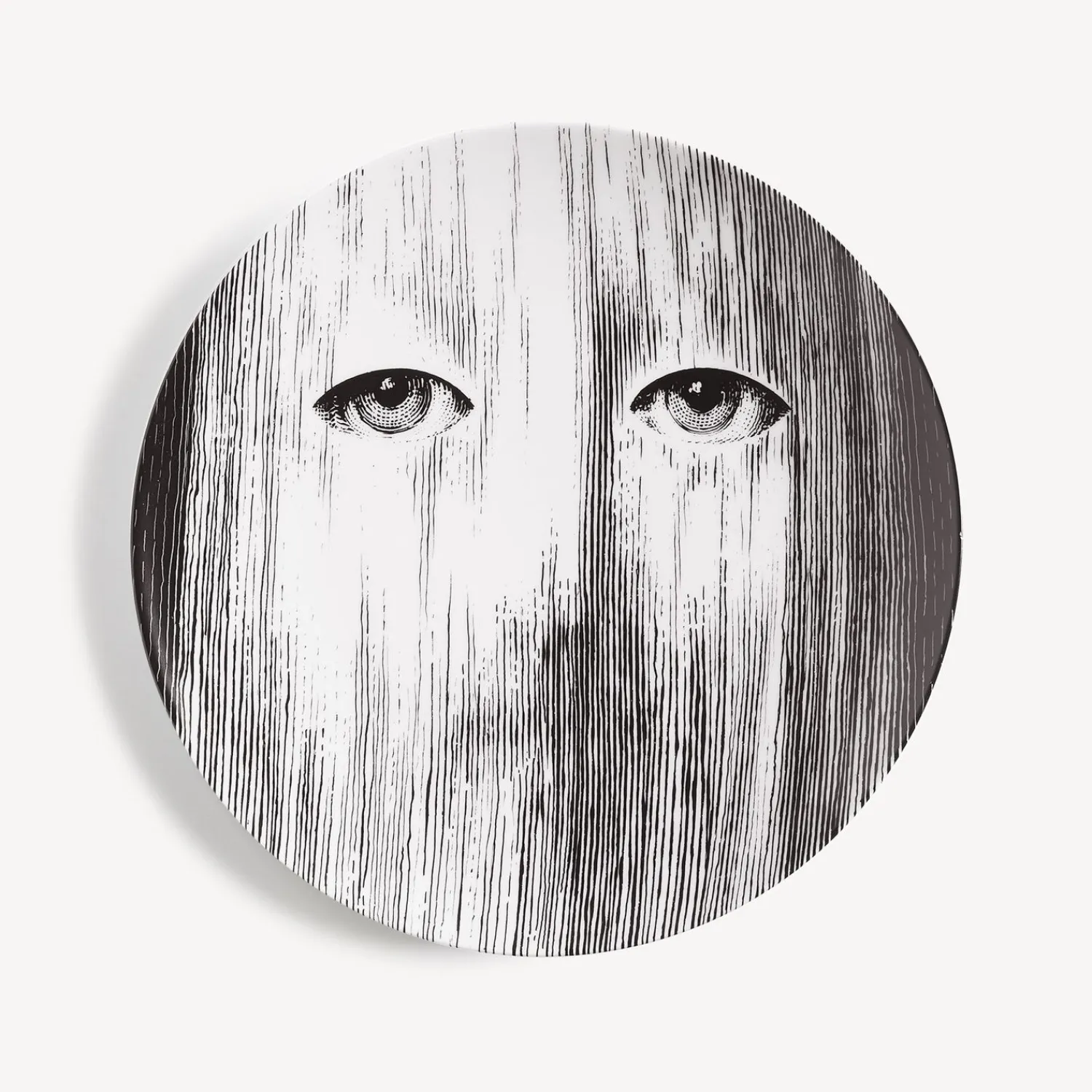 Occhi<Fornasetti Wall Plate Tema E Variazioni N.176 White/Black