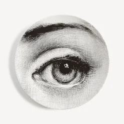 Occhi<Fornasetti Wall Plate Tema E Variazioni N.248 White/Black