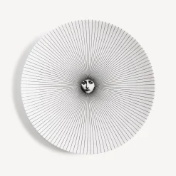 Soli<Fornasetti Wall Plate Tema E Variazioni N.320 White/Black