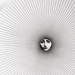 Soli<Fornasetti Wall Plate Tema E Variazioni N.320 White/Black