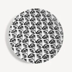 Repetition<Fornasetti Wall Plate Tema E Variazioni N.224 White/Black