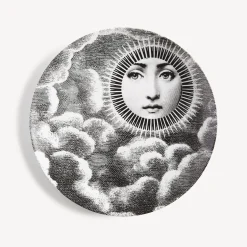 Soli<Fornasetti Wall Plate Tema E Variazioni N.101 White/Black