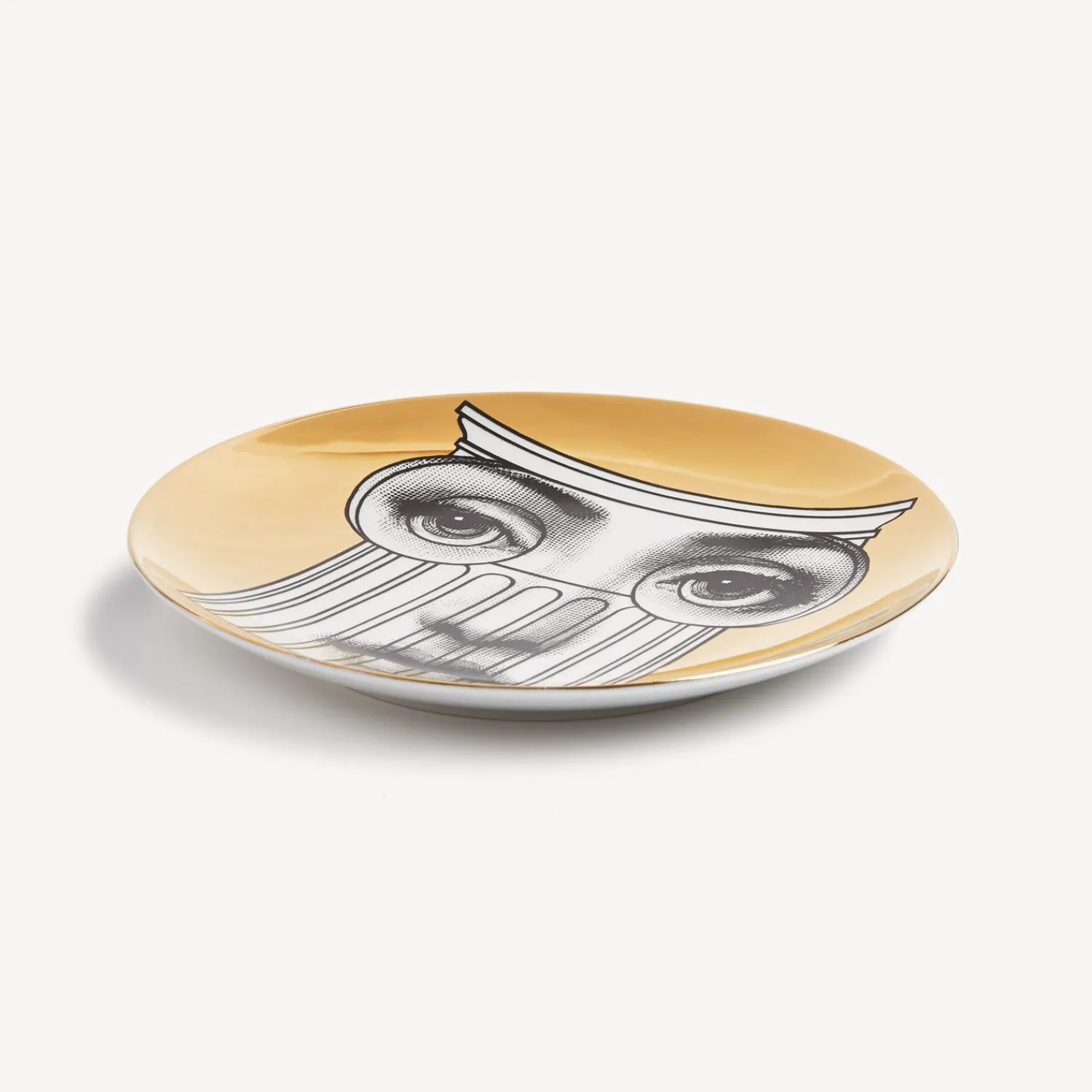 Antiquity<Fornasetti Wall Plate Tema E Variazioni N.278 White/Black/Gold