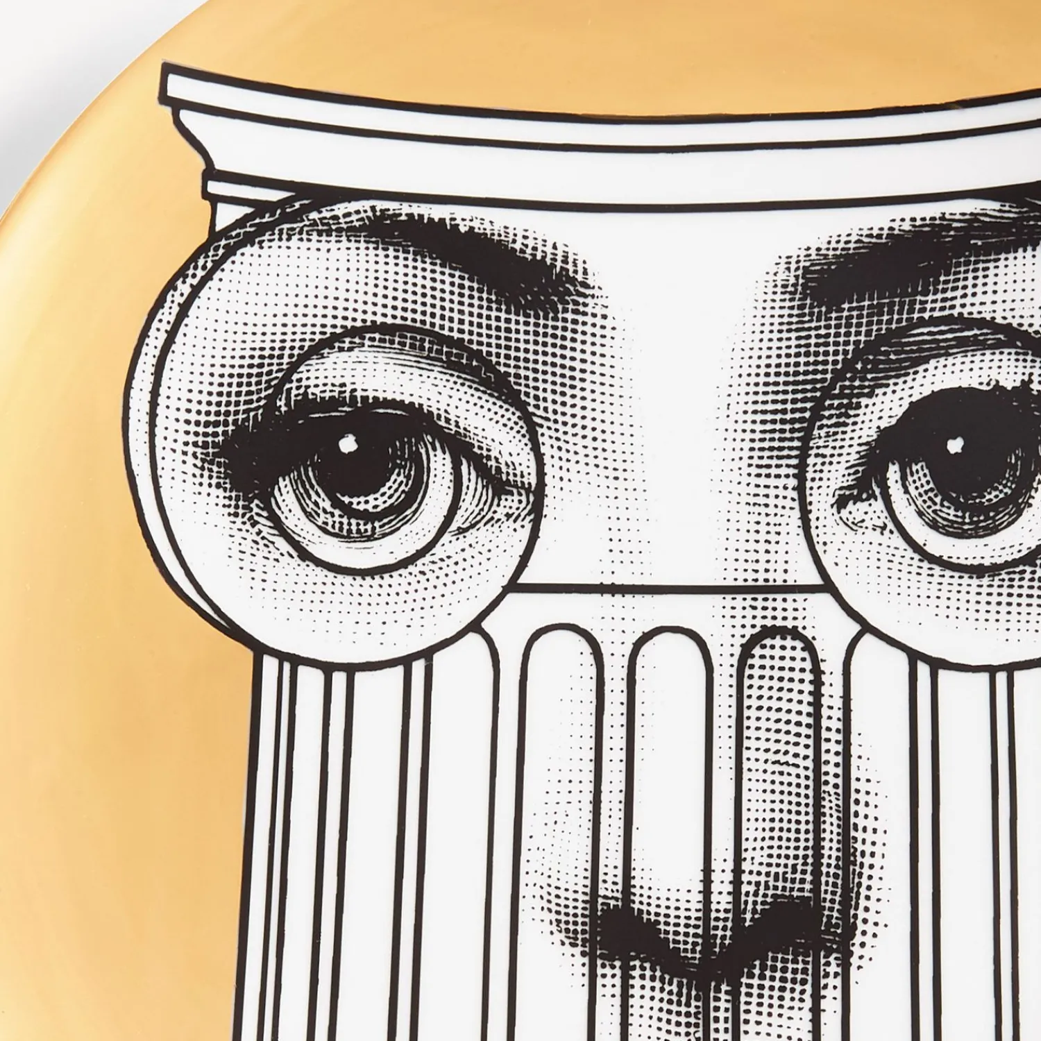 Antiquity<Fornasetti Wall Plate Tema E Variazioni N.278 White/Black/Gold