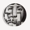 Surrealism<Fornasetti Wall Plate Tema E Variazioni N.180 White/Black