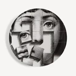 Surrealism<Fornasetti Wall Plate Tema E Variazioni N.180 White/Black