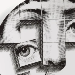 Surrealism<Fornasetti Wall Plate Tema E Variazioni N.180 White/Black
