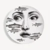 Animals<Fornasetti Wall Plate Tema E Variazioni N.392 White/Black