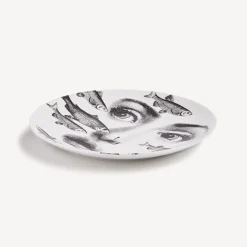 Animals<Fornasetti Wall Plate Tema E Variazioni N.392 White/Black