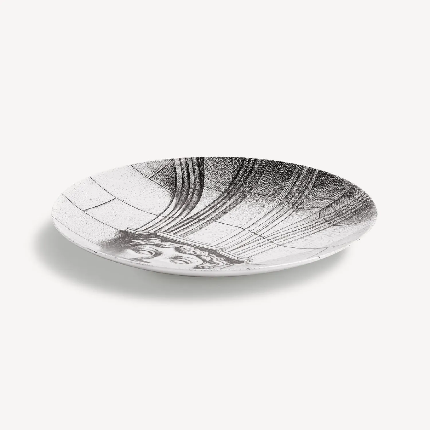 Antiquity<Fornasetti Wall Plate Tema E Variazioni N.266 White/Black