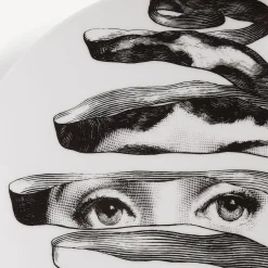 Surrealism<Fornasetti Wall Plate Tema E Variazioni N.297 White/Black