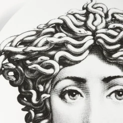 Antiquity<Fornasetti Wall Plate Tema E Variazioni N.217 White/Black