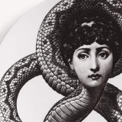 Animals<Fornasetti Wall Plate Tema E Variazioni N.198 White/Black
