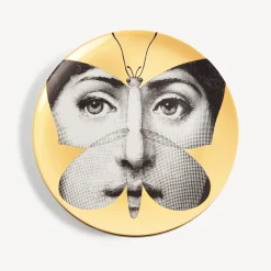 Animals<Fornasetti Wall Plate Tema E Variazioni N.96 White/Black/Gold