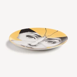 Animals<Fornasetti Wall Plate Tema E Variazioni N.96 White/Black/Gold