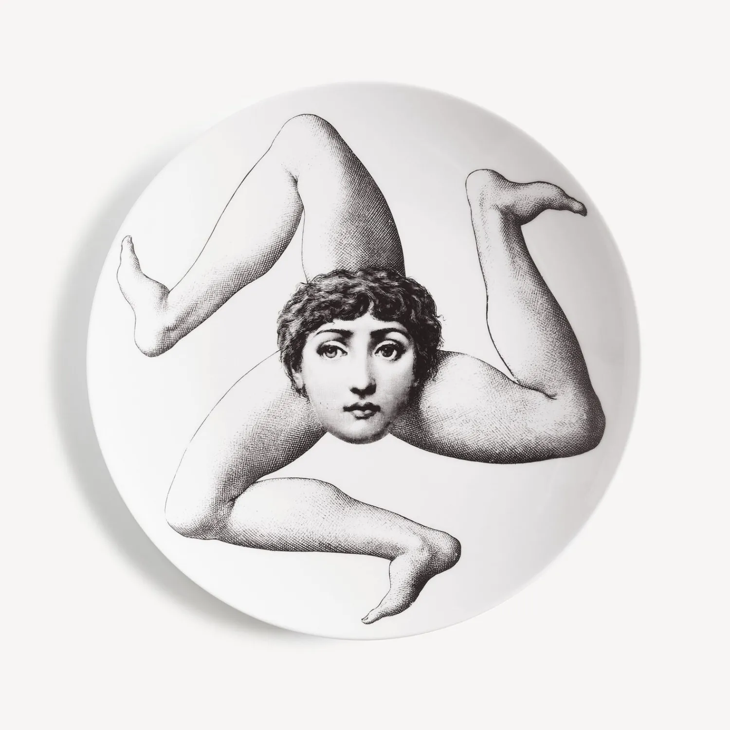 Antiquity<Fornasetti Wall Plate Tema E Variazioni N.186 White/Black