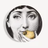 Fruit<Fornasetti Wall Plate Tema E Variazioni N.360 White/Black/Gold