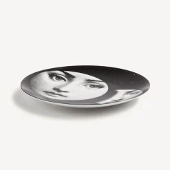 Soli<Fornasetti Wall Plate Tema E Variazioni N.150 White/Black