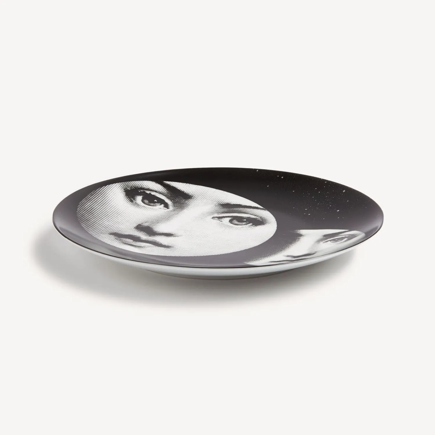 Soli<Fornasetti Wall Plate Tema E Variazioni N.150 White/Black