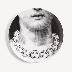 Repetition<Fornasetti Wall Plate Tema E Variazioni N.107 White/Black