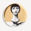 Antiquity<Fornasetti Wall Plate Tema E Variazioni N.192 White/Black/Gold