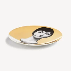 Antiquity<Fornasetti Wall Plate Tema E Variazioni N.192 White/Black/Gold