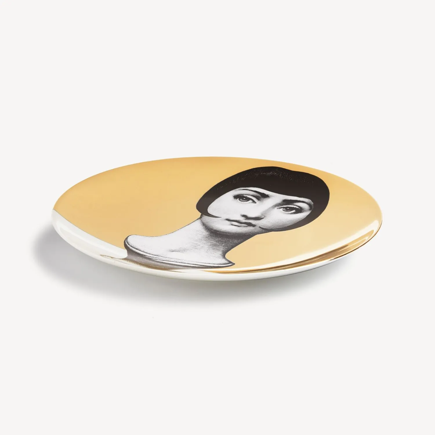 Antiquity<Fornasetti Wall Plate Tema E Variazioni N.192 White/Black/Gold