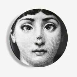 Animals<Fornasetti Wall Plate Tema E Variazioni N.363 White/Black