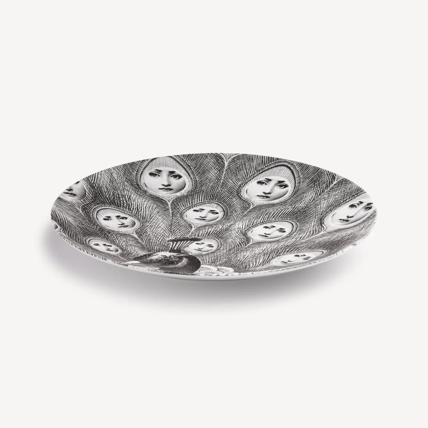 Animals<Fornasetti Wall Plate Tema E Variazioni N.259 White/Black