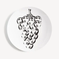 Fruit<Fornasetti Wall Plate Tema E Variazioni N. 53 White/Black