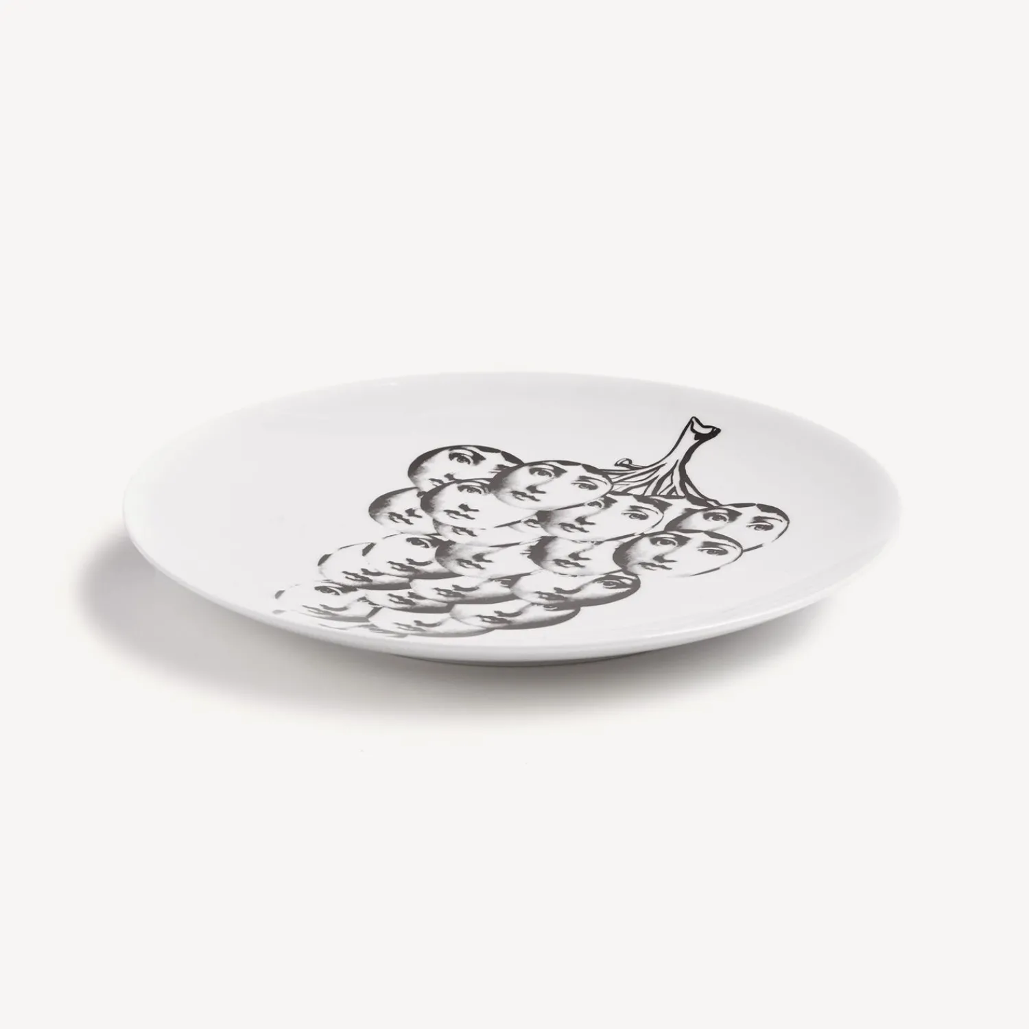 Fruit<Fornasetti Wall Plate Tema E Variazioni N. 53 White/Black