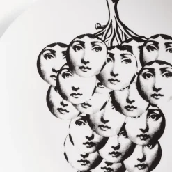 Fruit<Fornasetti Wall Plate Tema E Variazioni N. 53 White/Black