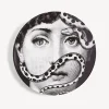 Animals<Fornasetti Wall Plate Tema E Variazioni N.383 White/Black